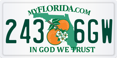 FL license plate 2436GW