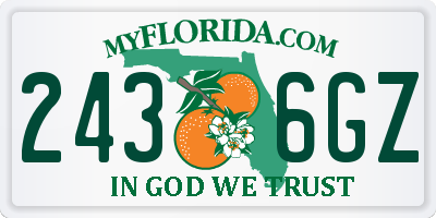 FL license plate 2436GZ