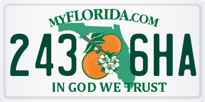 FL license plate 2436HA