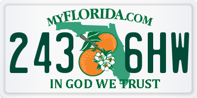 FL license plate 2436HW