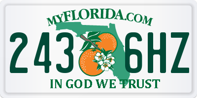 FL license plate 2436HZ