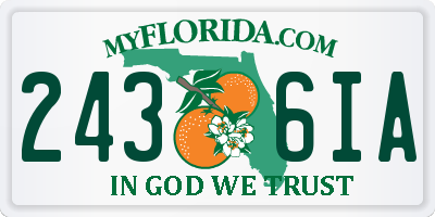 FL license plate 2436IA
