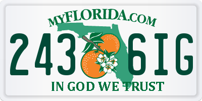 FL license plate 2436IG
