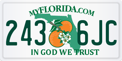FL license plate 2436JC