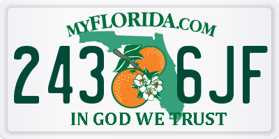 FL license plate 2436JF