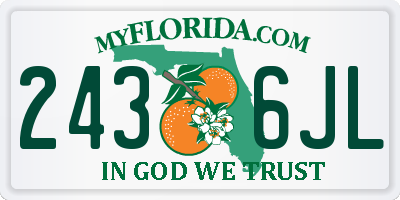 FL license plate 2436JL
