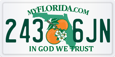 FL license plate 2436JN