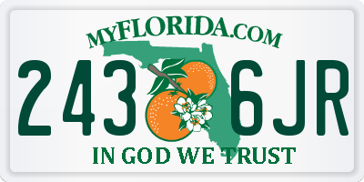 FL license plate 2436JR