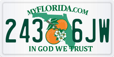 FL license plate 2436JW