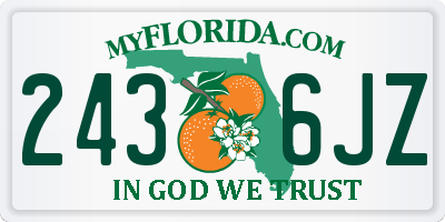 FL license plate 2436JZ