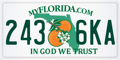 FL license plate 2436KA