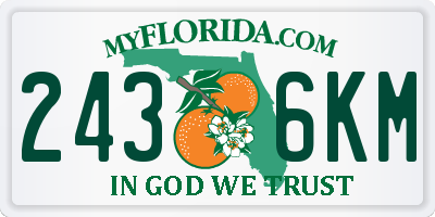 FL license plate 2436KM