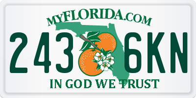 FL license plate 2436KN