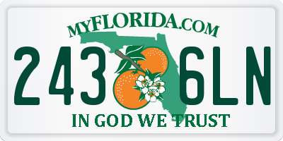 FL license plate 2436LN