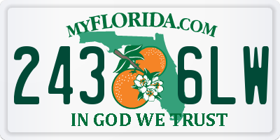 FL license plate 2436LW