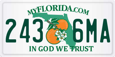 FL license plate 2436MA