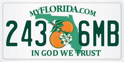 FL license plate 2436MB