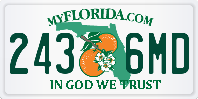 FL license plate 2436MD