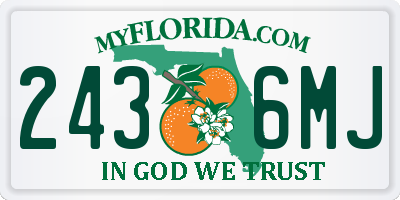 FL license plate 2436MJ