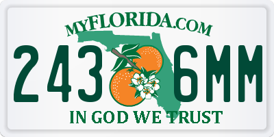 FL license plate 2436MM
