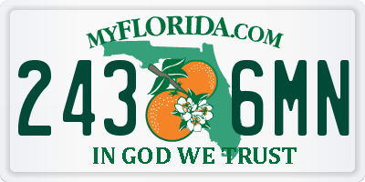 FL license plate 2436MN