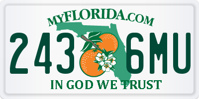 FL license plate 2436MU