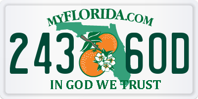 FL license plate 2436OD