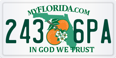 FL license plate 2436PA