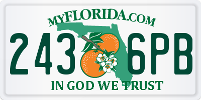 FL license plate 2436PB