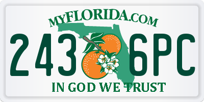 FL license plate 2436PC