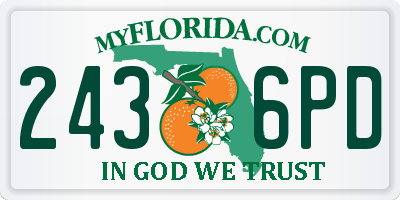 FL license plate 2436PD