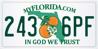 FL license plate 2436PF