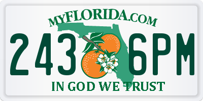 FL license plate 2436PM