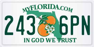 FL license plate 2436PN
