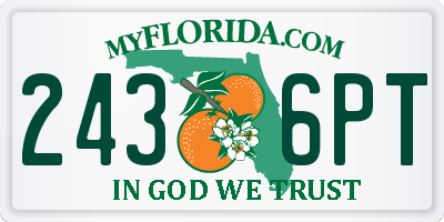 FL license plate 2436PT