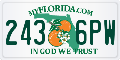 FL license plate 2436PW