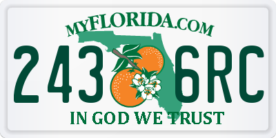 FL license plate 2436RC
