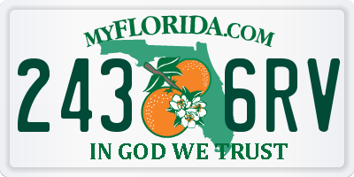 FL license plate 2436RV