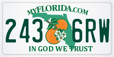 FL license plate 2436RW