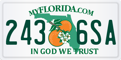 FL license plate 2436SA
