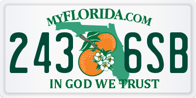 FL license plate 2436SB