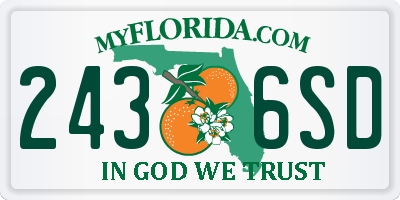 FL license plate 2436SD