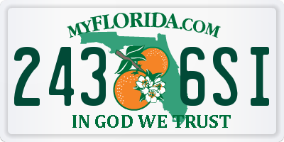 FL license plate 2436SI