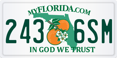 FL license plate 2436SM