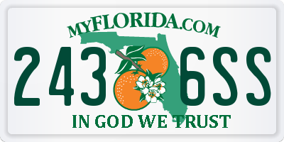 FL license plate 2436SS