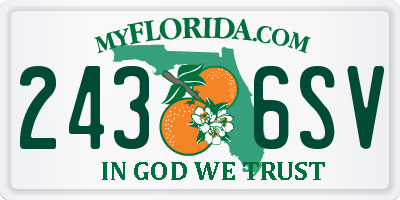 FL license plate 2436SV