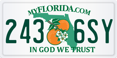 FL license plate 2436SY