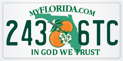FL license plate 2436TC