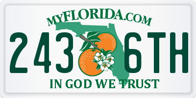 FL license plate 2436TH