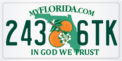 FL license plate 2436TK